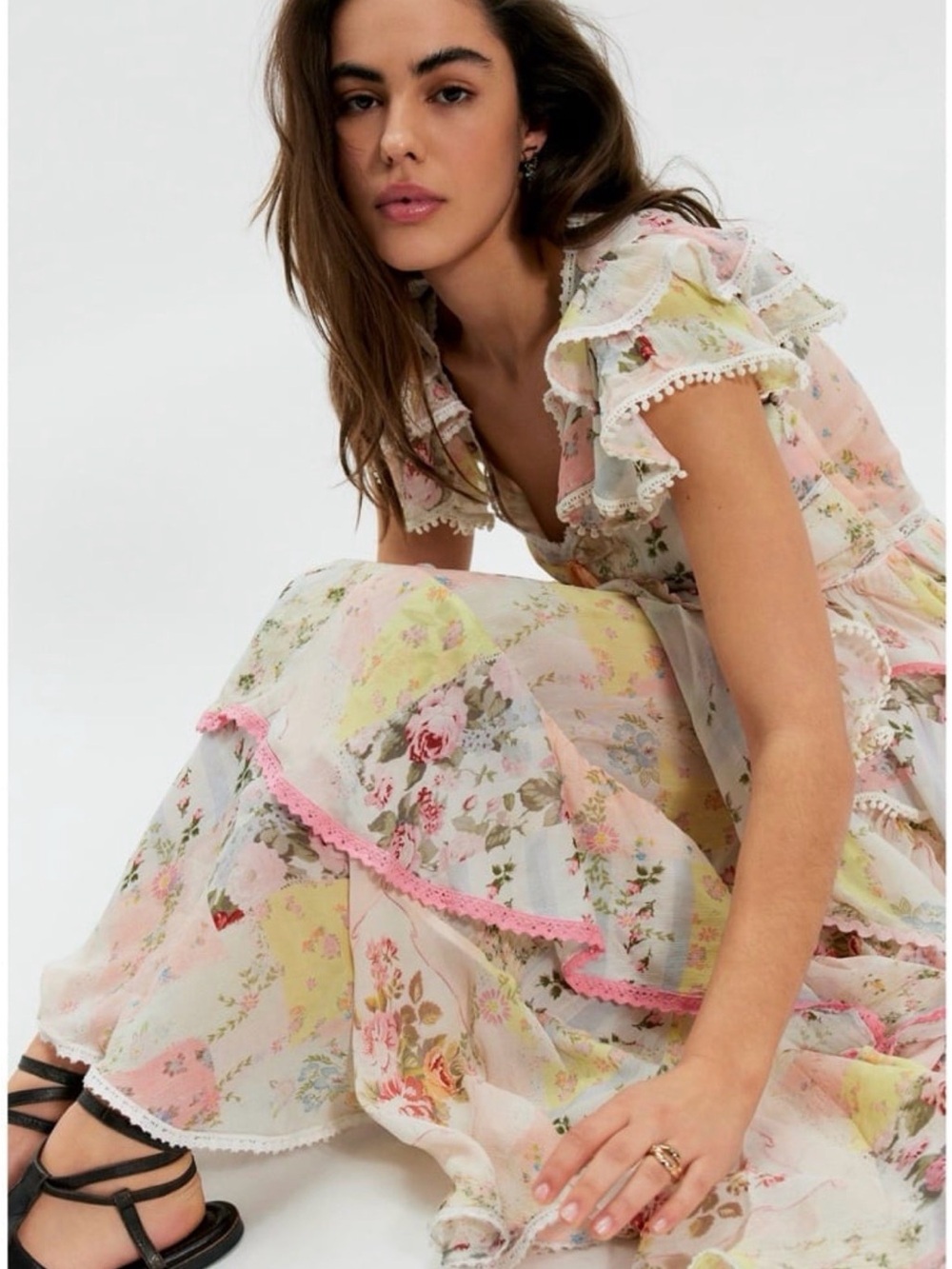 Free People NWT  Feme Romantic Fairytale Midi/Maxi Dress Love You Bunches $450 - Picture 3 of 10